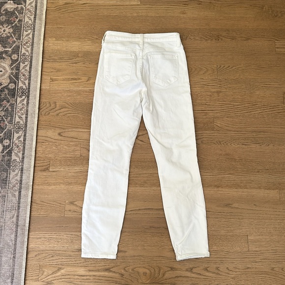J. Crew Lookout High Rise Skinny Distress Crop White Jeans - Picture 3 of 7